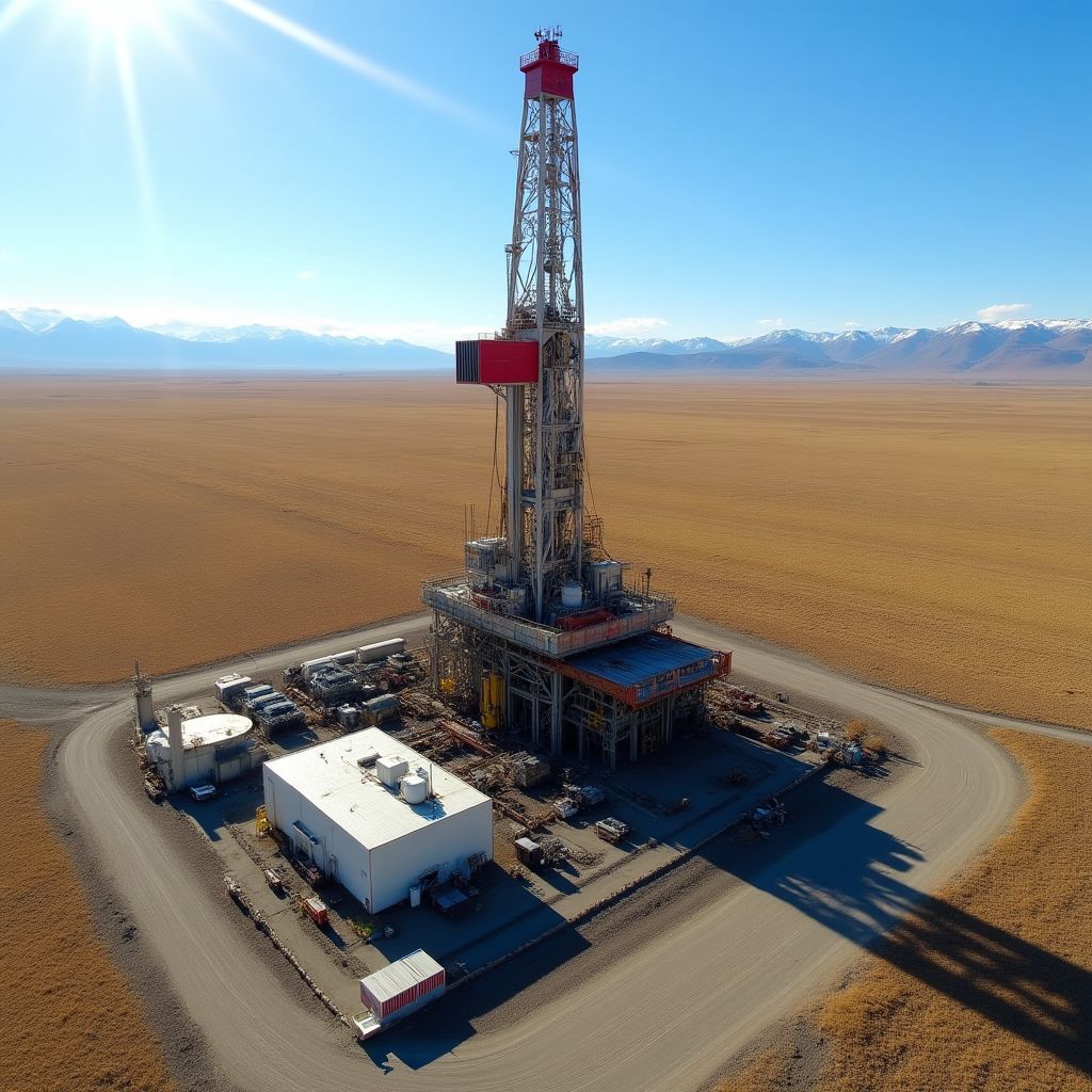 Plataforma petrolera en Vaca Muerta